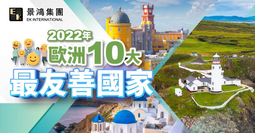 2022年歐洲10大最友善國家